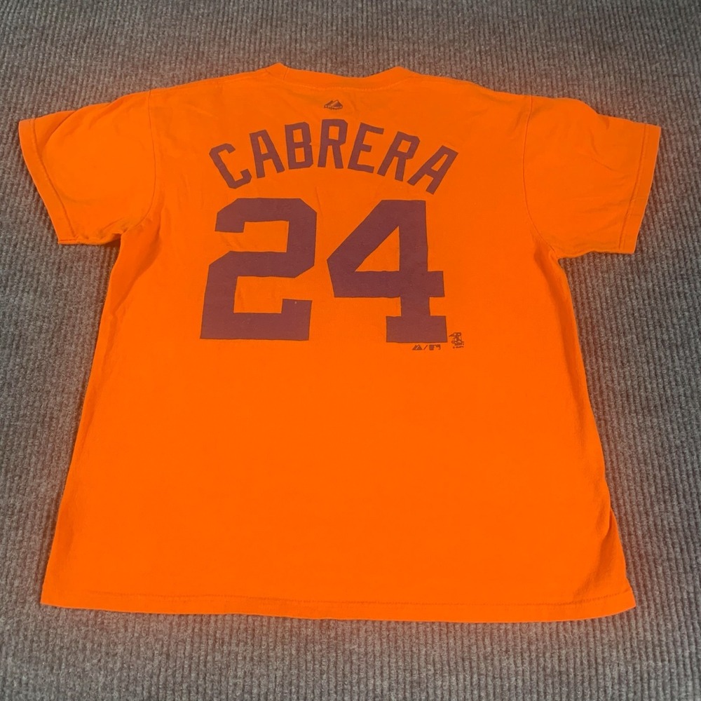Majestic Orange 'Cabrera 24' Short Sleeve MEDIUM Men's Shirt
